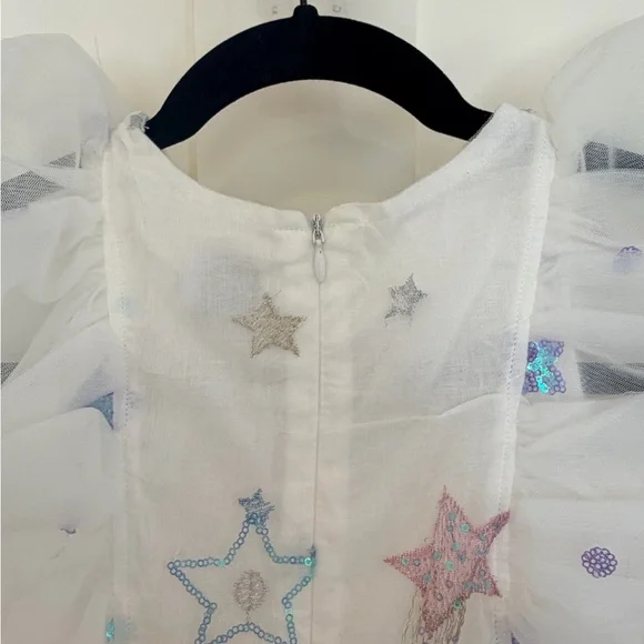 ✨ Lola + The Boys Starry Tulle Dress – White Iridescent Constellation – Size 6 - Picture 6 of 6